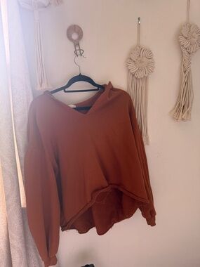 Zenana Outfitters Rust Orange Raw-Hem Cropped Top